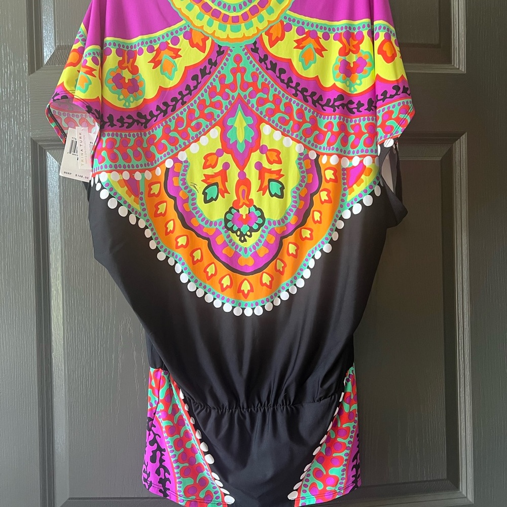 Trina Turk Purple and Orange Swim Coverup
